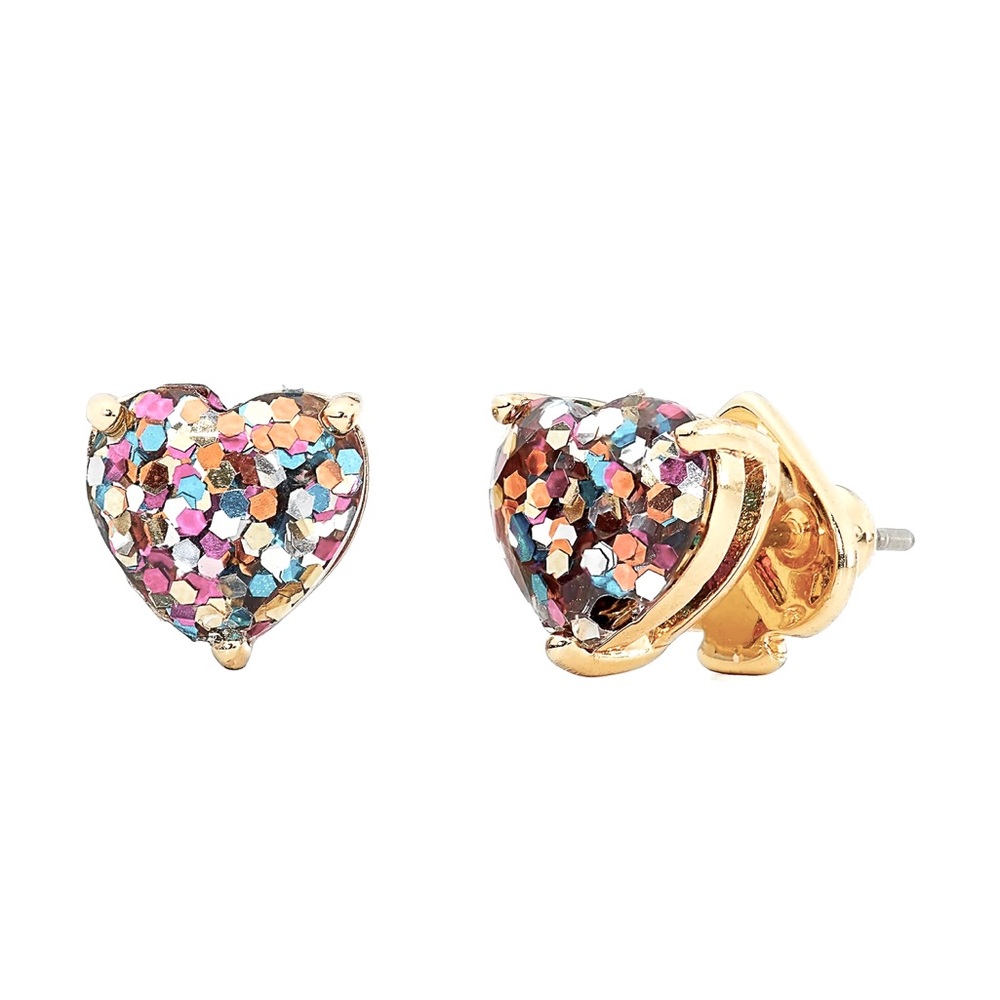 Kate Spass New York Gold-Tone Stone Heart Studs